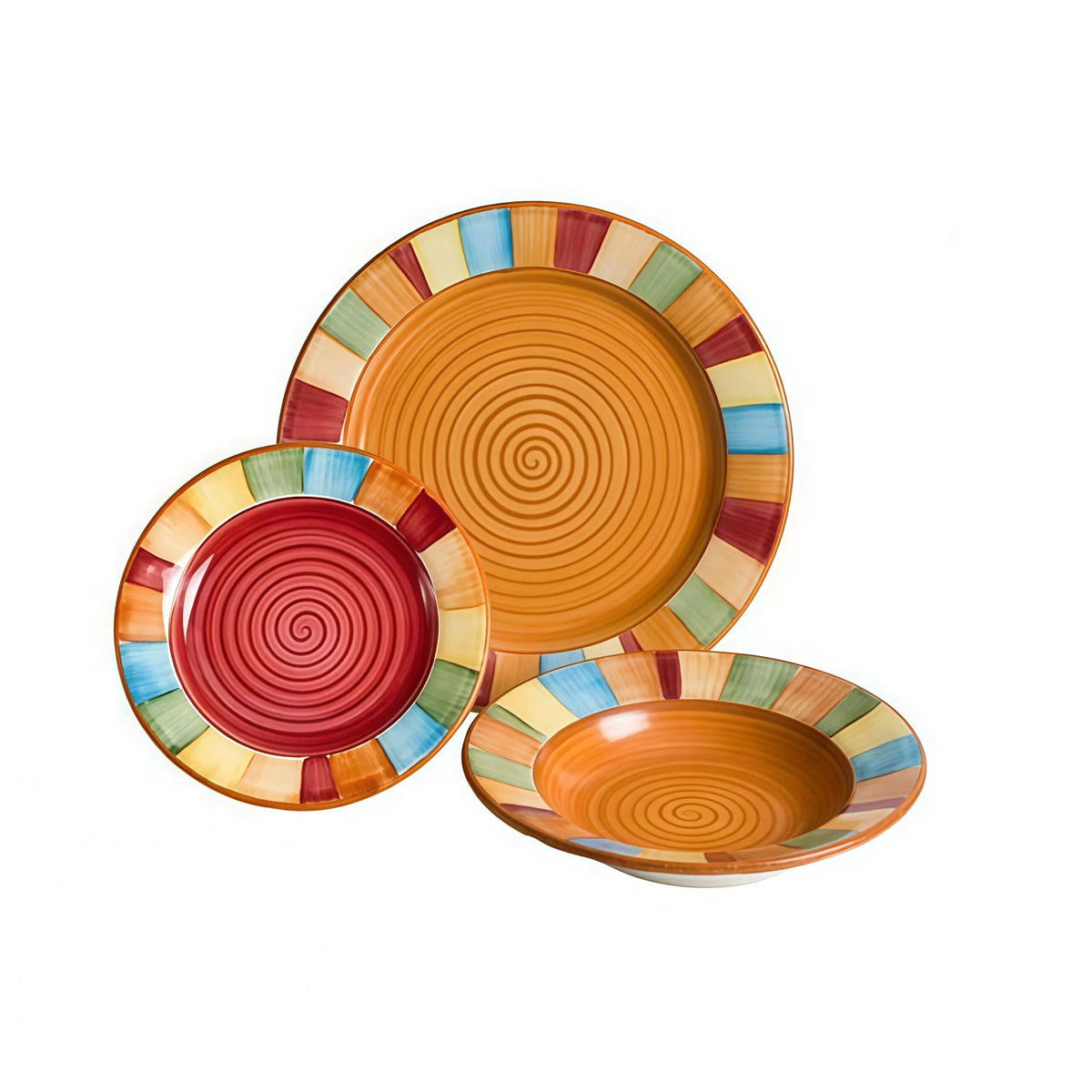 Colorful Spiral Pattern Ceramic Dinnerware Set
