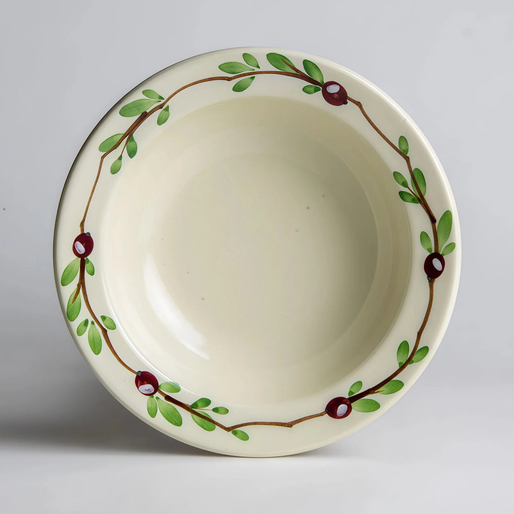 Hand-Painted Berry Vine Ceramic Plate