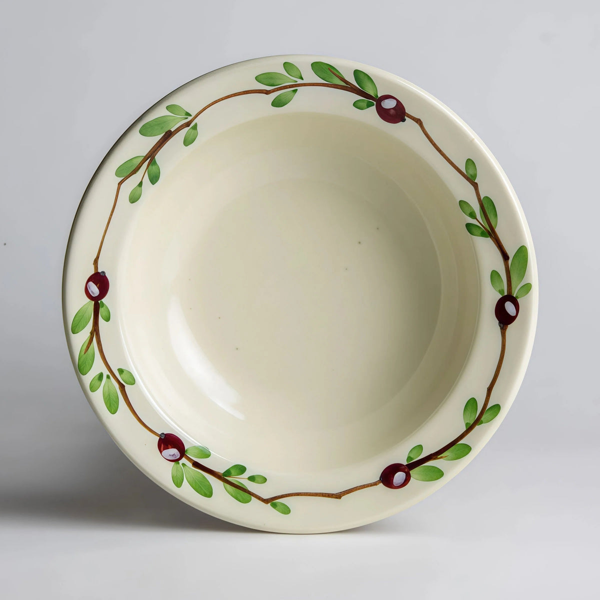 Hand-Painted Berry Vine Ceramic Plate