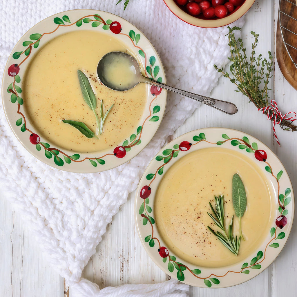Hand-Painted Berry Vine Ceramic Plate