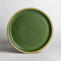 Matte Green Handcrafted Swirl Patterned Ceramic Dinner Plate
