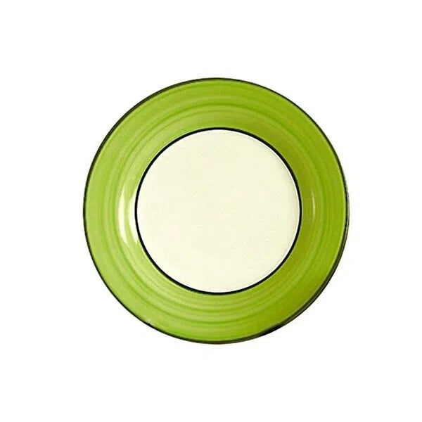 Green Swirled Edge Ceramic Dinnerware Set
